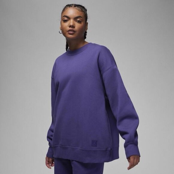 Women’s Air Jordan Flight Fleece Crewneck Sweatshirt Purple Oversized MEDIUM EUC - Picture 1 of 16